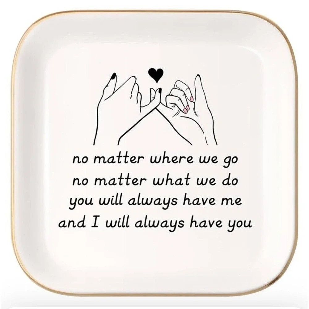 Sister / Mother‎ / Friendship Long Distance Ceramic Ring & Trinket Dish